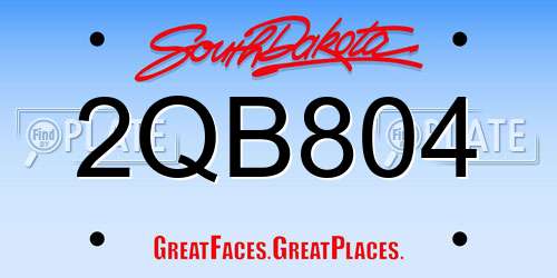 2QB804 South Dakota License Plate