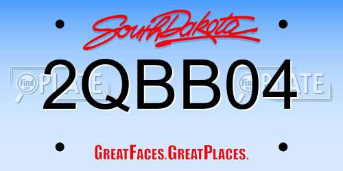 2QBB04 South Dakota License Plate