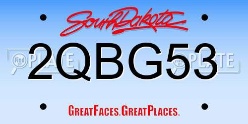 2QBG53 South Dakota License Plate