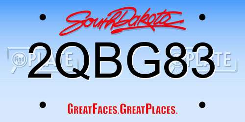2QBG83 South Dakota License Plate