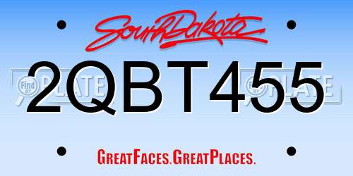 2QBT455 South Dakota License Plate