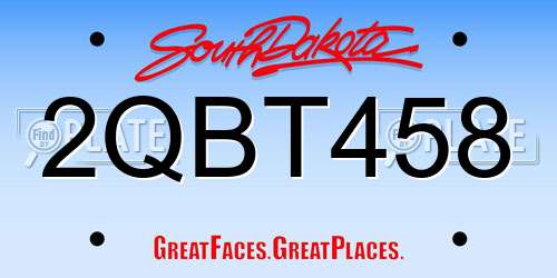 2QBT458 South Dakota License Plate