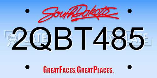 2QBT485 South Dakota License Plate