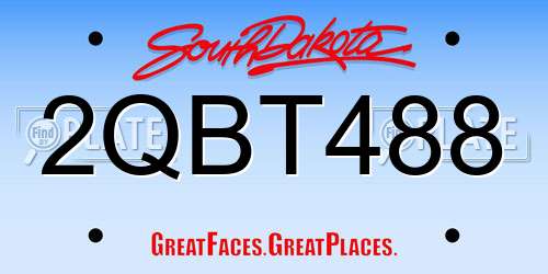 2QBT488 South Dakota License Plate
