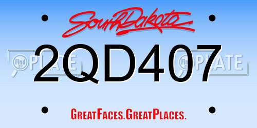 2QD407 South Dakota License Plate