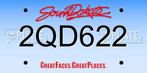 2QD622 South Dakota License Plate