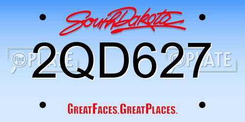 2QD627 South Dakota License Plate