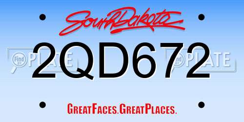 2QD672 South Dakota License Plate