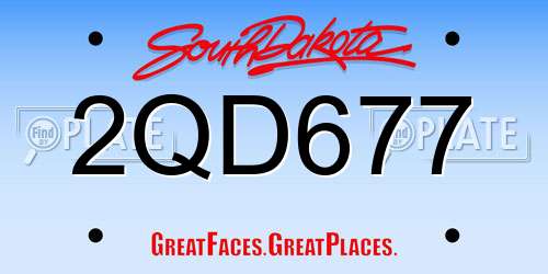 2QD677 South Dakota License Plate