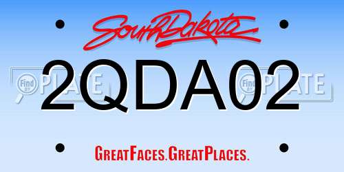 2QDA02 South Dakota License Plate