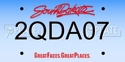 2QDA07 South Dakota License Plate