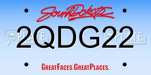 2QDG22 South Dakota License Plate