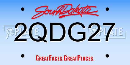 2QDG27 South Dakota License Plate
