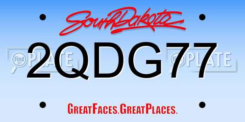 2QDG77 South Dakota License Plate
