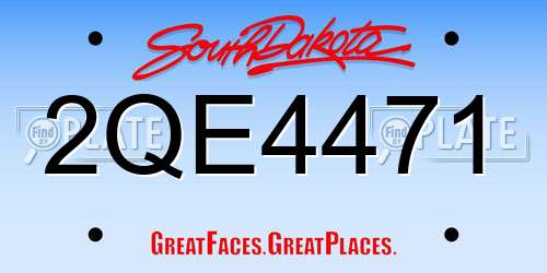 2QE4471 South Dakota License Plate