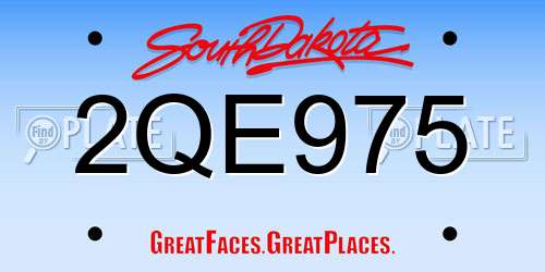 2QE975 South Dakota License Plate