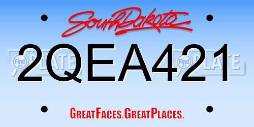 2QEA421 South Dakota License Plate