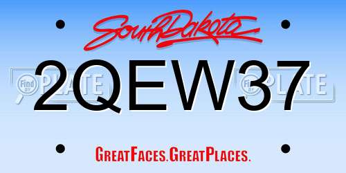 2QEW37 South Dakota License Plate
