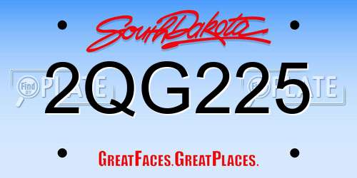 2QG225 South Dakota License Plate