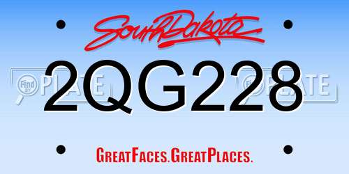 2QG228 South Dakota License Plate