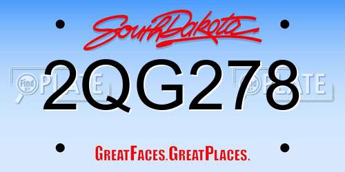 2QG278 South Dakota License Plate