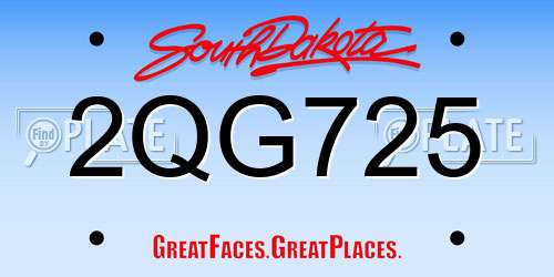 2QG725 South Dakota License Plate