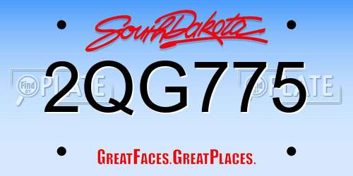 2QG775 South Dakota License Plate
