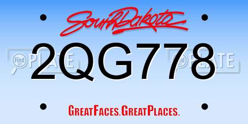 2QG778 South Dakota License Plate