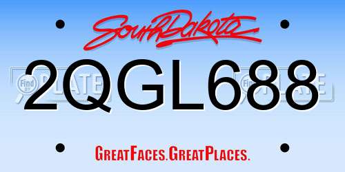 2QGL688 South Dakota License Plate