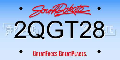 2QGT28 South Dakota License Plate