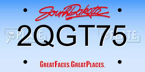 2QGT75 South Dakota License Plate
