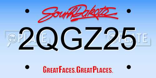 2QGZ25 South Dakota License Plate