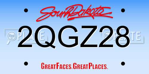 2QGZ28 South Dakota License Plate