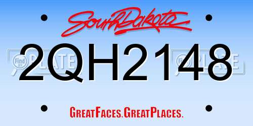 2QH2148 South Dakota License Plate