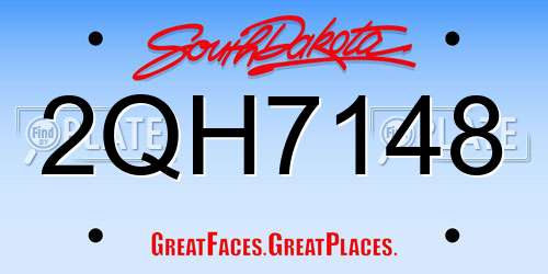 2QH7148 South Dakota License Plate