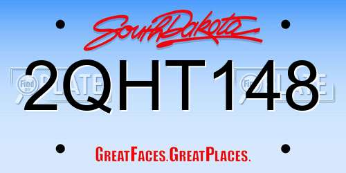 2QHT148 South Dakota License Plate
