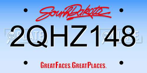 2QHZ148 South Dakota License Plate
