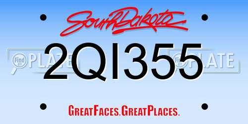 2QI355 South Dakota License Plate