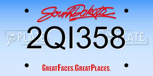 2QI358 South Dakota License Plate