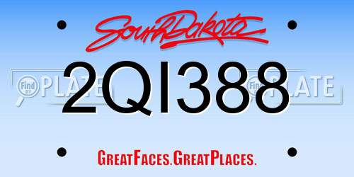 2QI388 South Dakota License Plate
