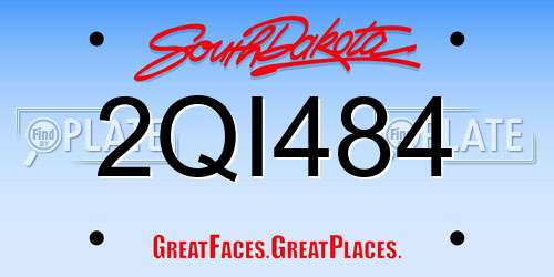 2QI484 South Dakota License Plate