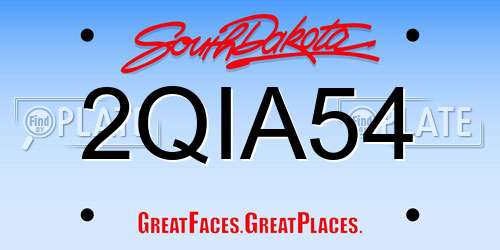 2QIA54 South Dakota License Plate