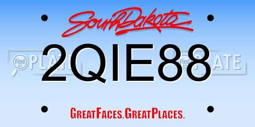 2QIE88 South Dakota License Plate