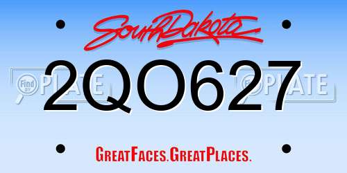 2QO627 South Dakota License Plate