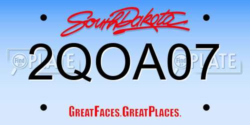 2QOA07 South Dakota License Plate