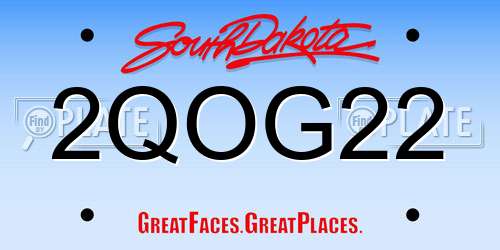 2QOG22 South Dakota License Plate