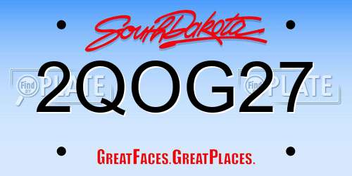 2QOG27 South Dakota License Plate