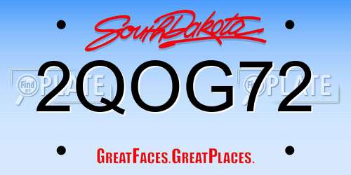 2QOG72 South Dakota License Plate