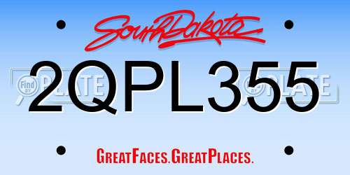 2QPL355 South Dakota License Plate