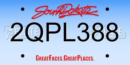 2QPL388 South Dakota License Plate